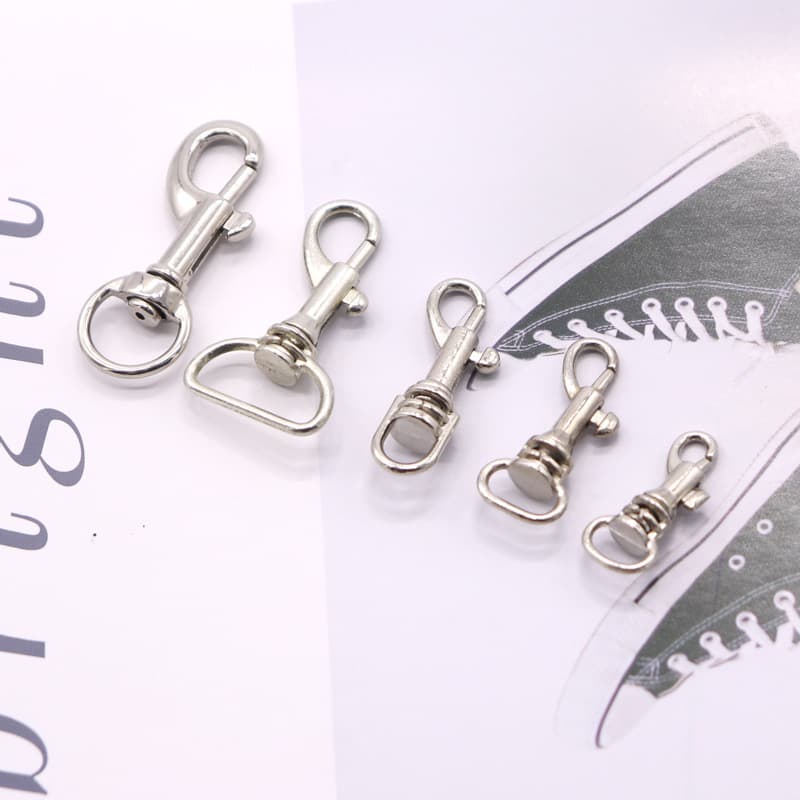 Zinc Alloy Dog Clip Spring Swivel Buckle Keychain Lobster Claw Clasp Connector Hook Hardware Accessories for Bags