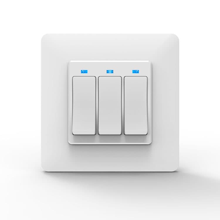 EU Standard WiFi Smart Wall Switch Curtain Smart Switch 3-Button Power Socket 10A Wiring Socket
