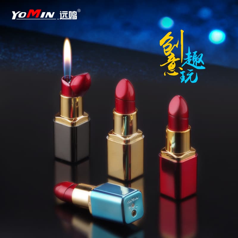 Rizhe YM092 Creative Fun Lipstick Lighter for Women, Personalized Refillable Flame Lighter Cross-border Lighter