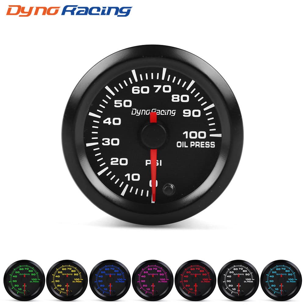 12V Automotive Modification Oil Pressure Gauge 52MM Rainbow Racing Special Gauge High-Speed Stepper Motor Universal Oil Pressure Gauge