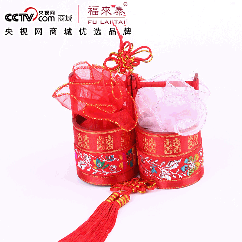 New Wedding Descendant Bucket Traditional Chinese Hanging Ornament Dowry Gift Mandarin Ducks Playing in Water Descendant Bucket Wholesale C14024