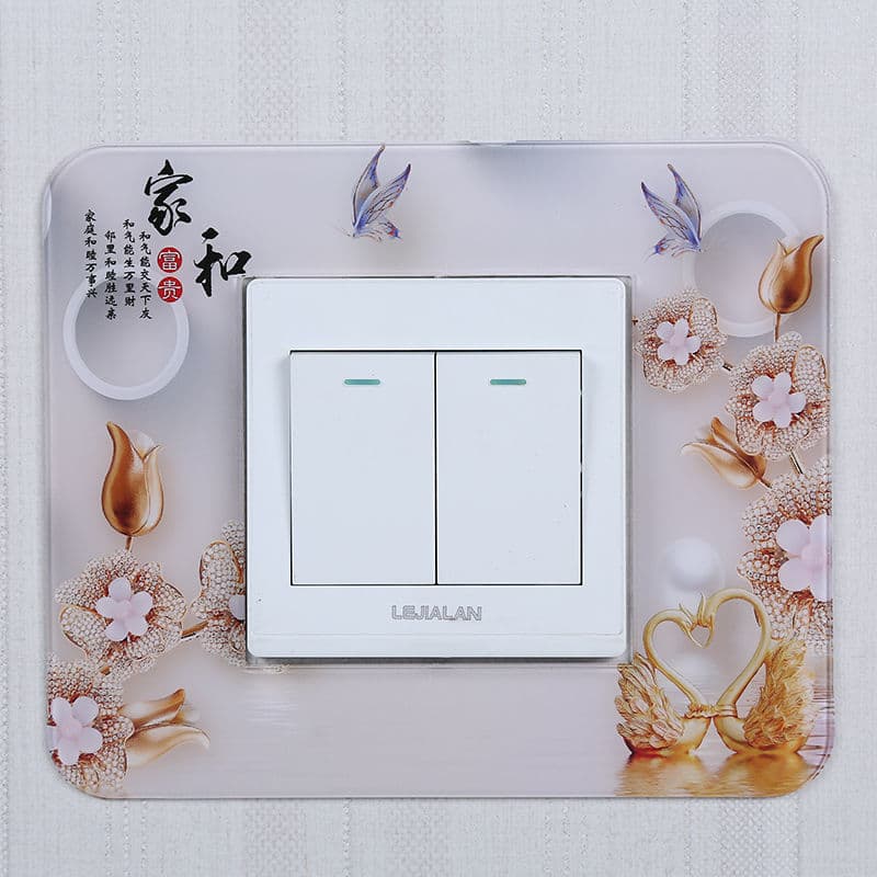 Acrylic Single Switch Sticker Simple Switch Cover, Household Outlet Dust-Proof Decoration Sticker Resin Switch Protective Cover