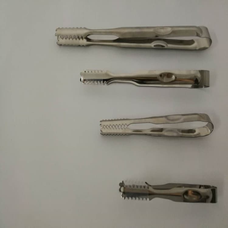 Stainless Steel Fingerprint Ice Tongs, Ice Cube, Ice Grain Food Tongs, Bread Tongs, BBQ Tongs, Sugar Tongs, Towel Tongs