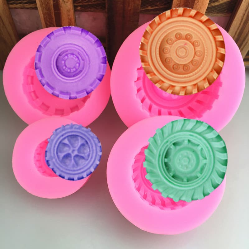 Silicone Mold for Baking Irregular Shape Chocolate Handmade Soap Car Tire Pattern 4 Options Cake Decorating Tools