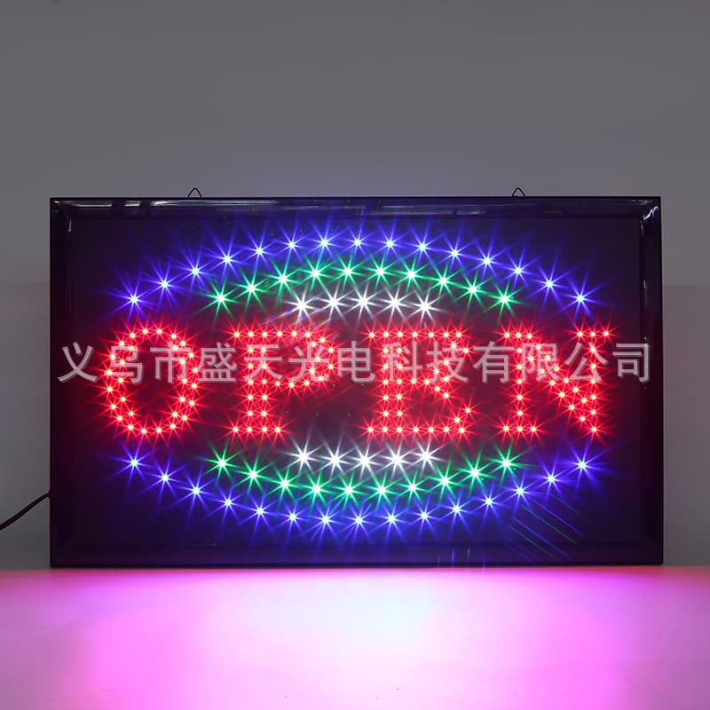 OPEN Cross-border LED Advertising Sign English Hanging Storefront Indoor High Brightness Marquee Flashing Sign High Luminance Display