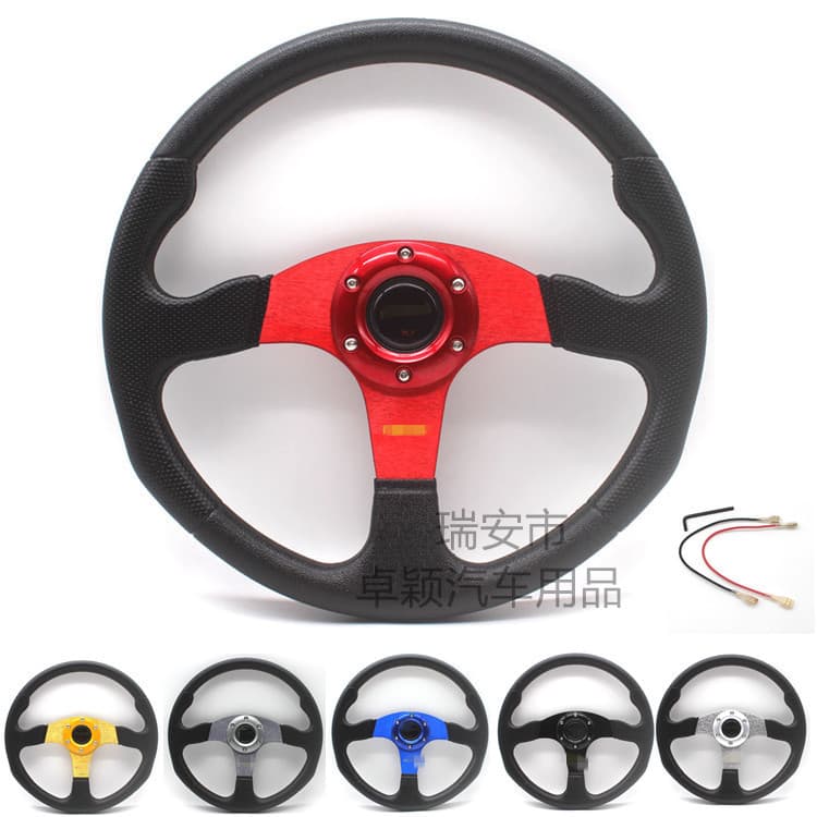 Car Modification Steering Wheel Karting Steering Wheel 14 Inch 350mm Racing Competition Universal Sand Cart Steering Wheel