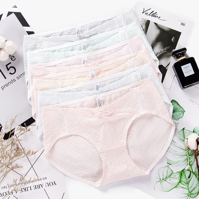Factory Direct, New Style Striped Maternity Low-Rise Underpants, U-Shaped Belly Support Comfortable Breathable Postpartum Autumn/Winter Briefs