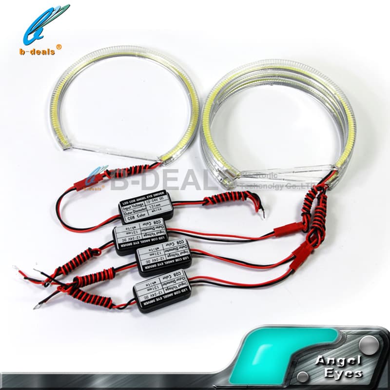 For BMW E36 E38 E39 E46 Projector LED COB Angel Eyes 131MM*4