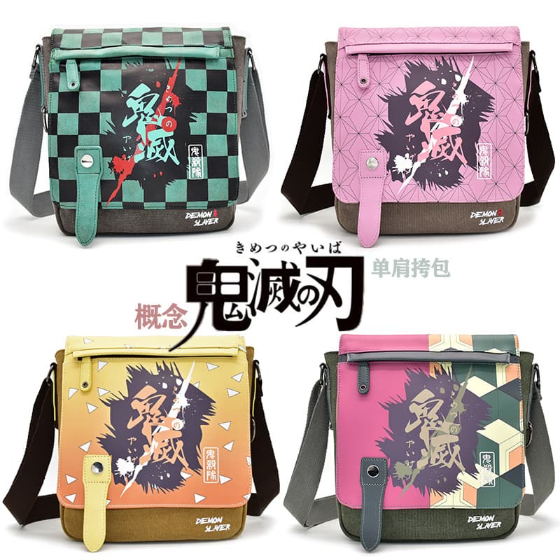 Demon Slayer One-Shoulder Bag Tanjiro Nezuko Print Crossbody Bag Demon Slayer Corps ACG Foreign Trade Backpack Men's One-Shoulder