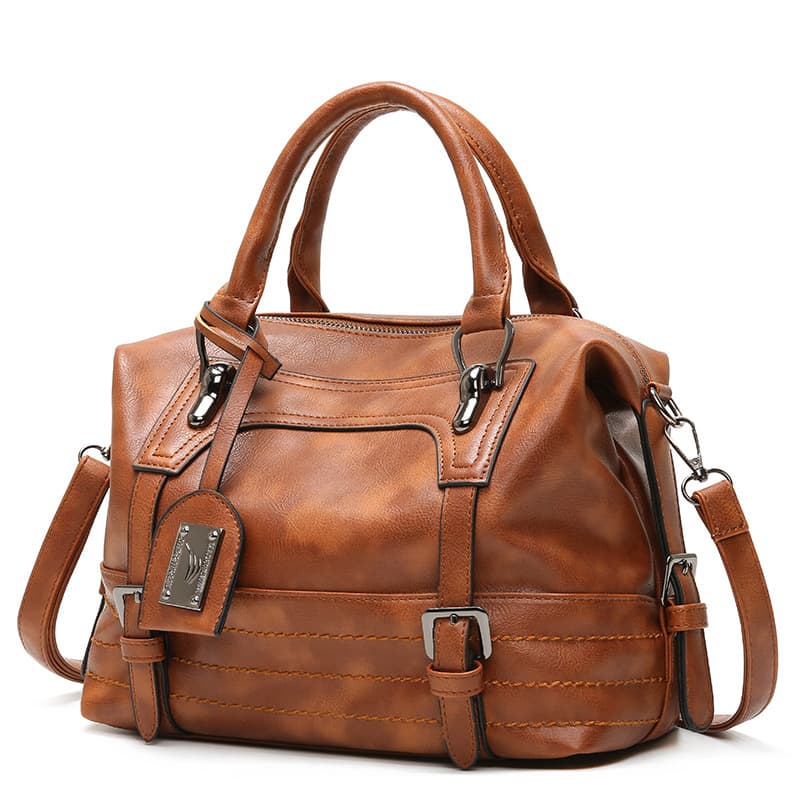 Factory wholesale 2020 European and American style women's bags, oil-waxed leather shoulder bags, crossbody bags, handbags, Boston style women's bags