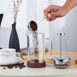 Coffee & Tea French Press Heat-Resistant Coffee Brewer Coffee Filter Coffee Maker Glass Carafe