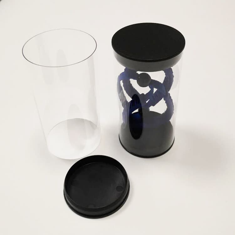 Dongguan factory sporting goods packaging tube PETG transparent tube equipment packaging with cover length transparent sports tube