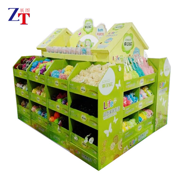 Wholesale Daily Necessities Paper Floor Display Bath Products Grocery Floor Display Head New Year Supermarket Combined Floor Display Rack
