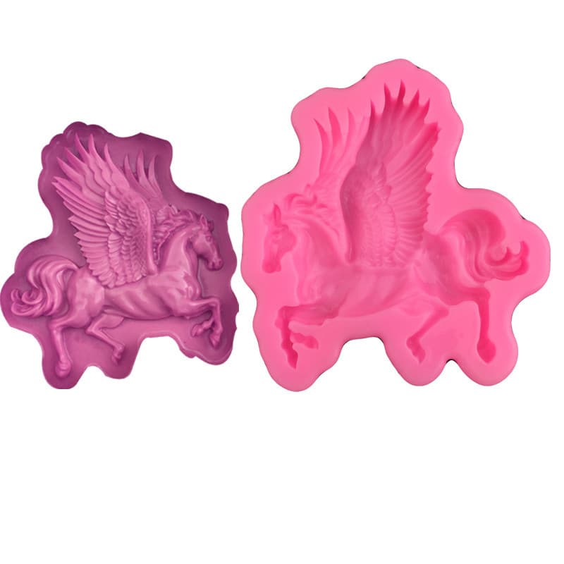Silicone Mold Handmade Sugar Art Cake Decoration Tool Flying Horse Shape Baking Mold Irregular Shape Non-Edible Kitchen Tool