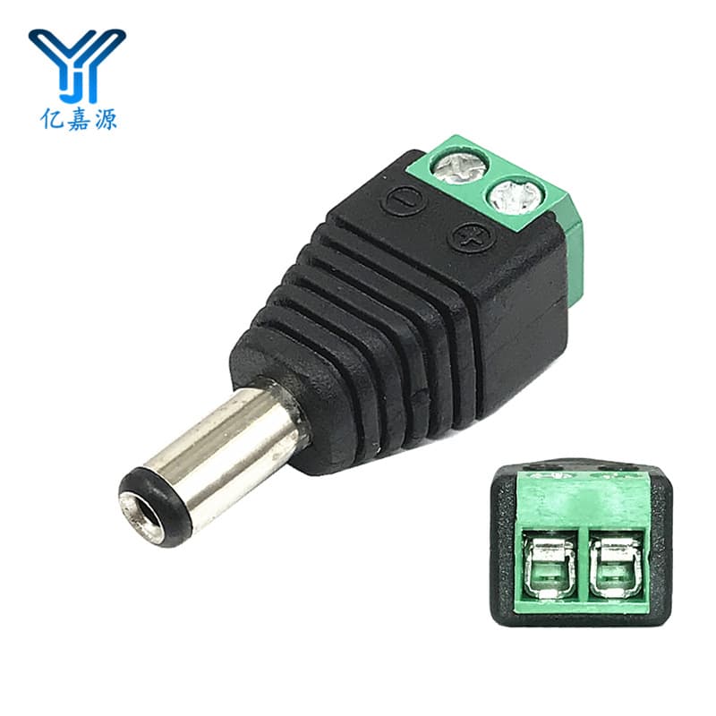 DC Plug, DC Male Power Connector 2.1mm, Solderless DC Head Adapter Cable End, 12V Power Plug for Surveillance LED