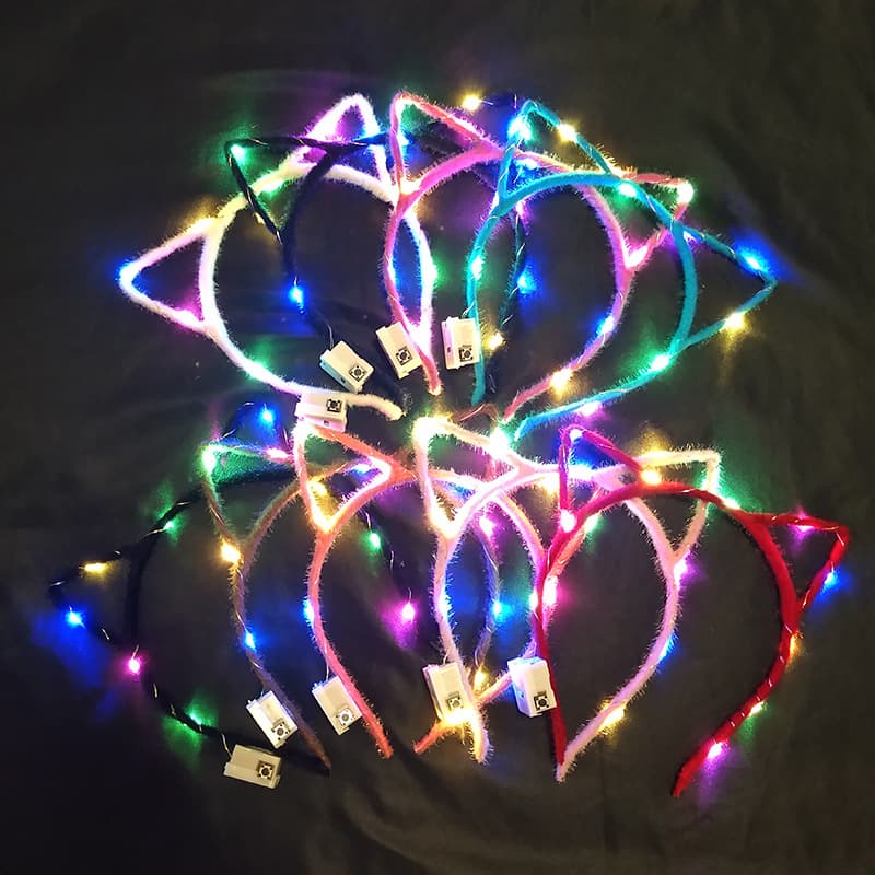 Light-up Cat Ear Headbands as Performance Props, Children's Toys, and Promotional Gifts