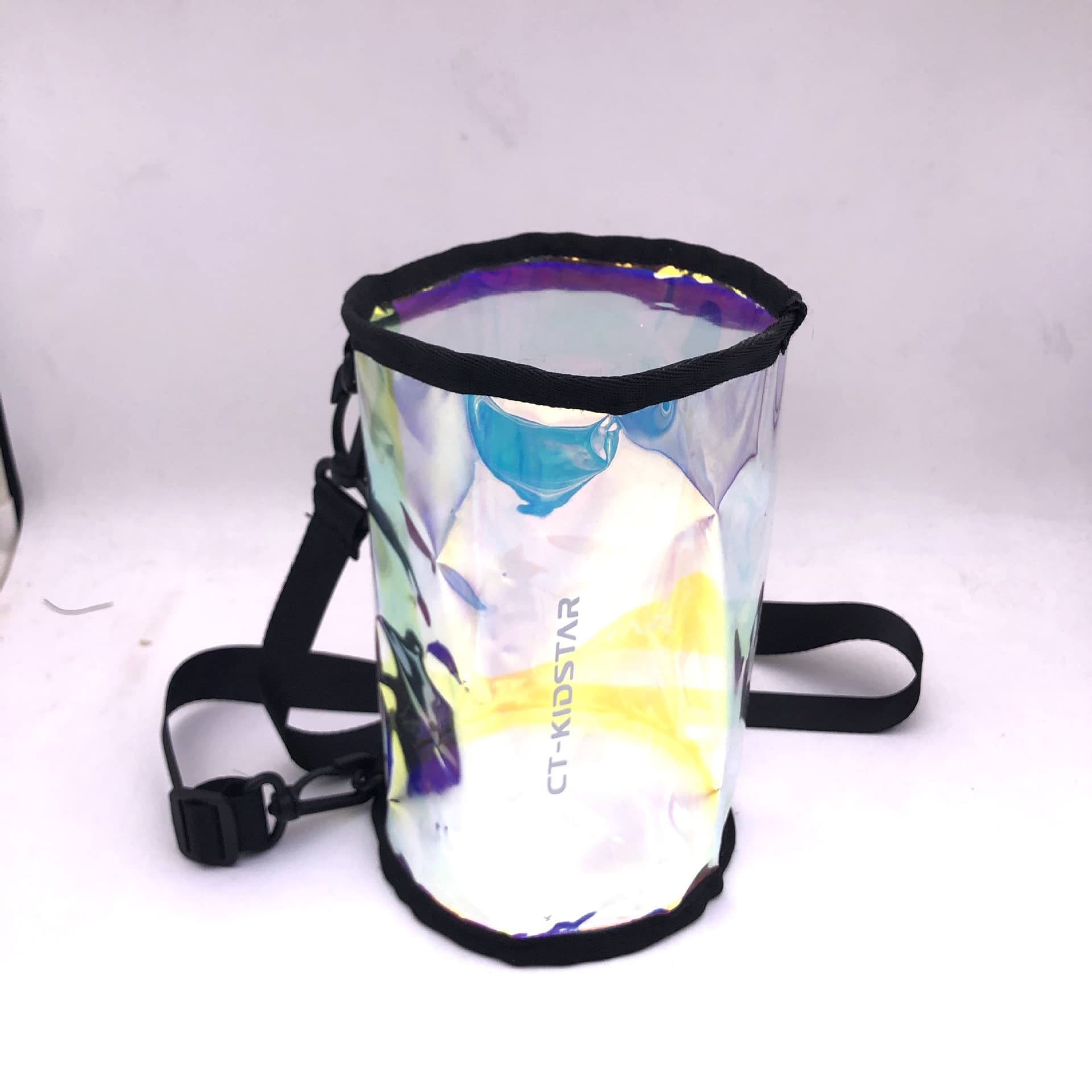 PVC/TPU/EVA Holographic Zipper Bag Cylinder Bucket Bag Waterproof Shoulder Bag Crossbody Bag Custom LOGO