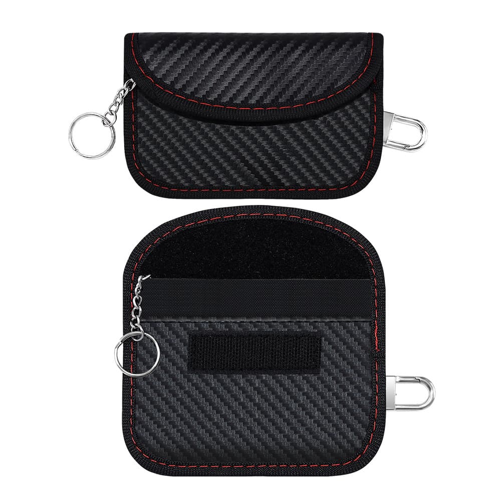 Carbon Fiber Car Key Signal Shield Bag Remote Control Key Cover Anti-Theft RFID EMF Shield Key Pouch Universal for Men And Women