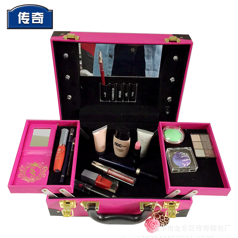 Small portable handheld household aluminum alloy makeup box, multi-layer manicure case for professional makeup artists and makeup enthusiasts