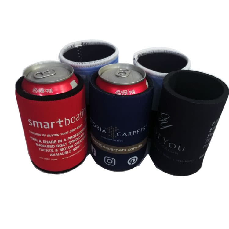 Factory supply neoprene insulation sleeves for Coca-Cola cups, outdoor can sleeves with adhesive base, heat-insulating protective cup sleeves with logo.