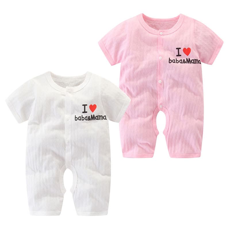 Baby Short-Sleeve Bodysuit 100% Cotton for Boys and Girls Newborn Summer Pajamas 6-Piece Set 3 Months 0-12 Months Thin Style