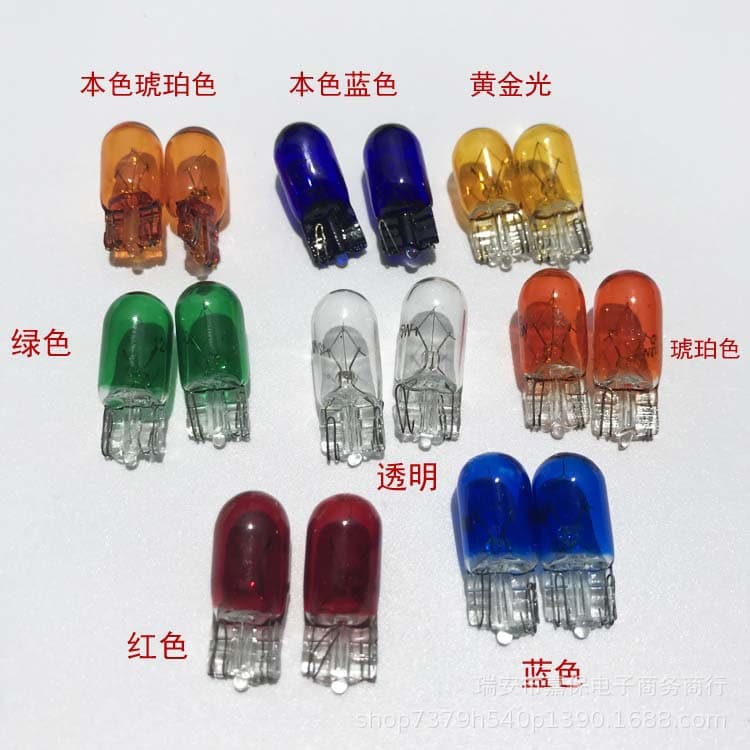 12V T10 5W Halogen Bulb Original Car Bulb Blue Glass White Light W5W Running Light Transparent