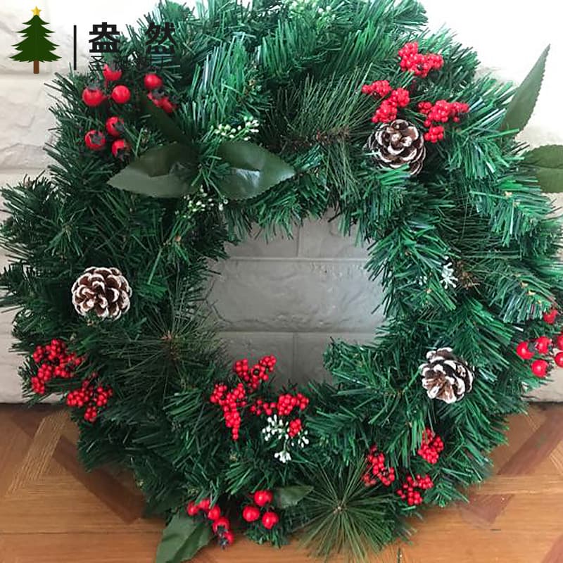 Original Design, Cross-Border Best Seller, Double-Layer Christmas Decorative Wreath Wholesale, Berry Wreath Holiday Wreath Door Hanger