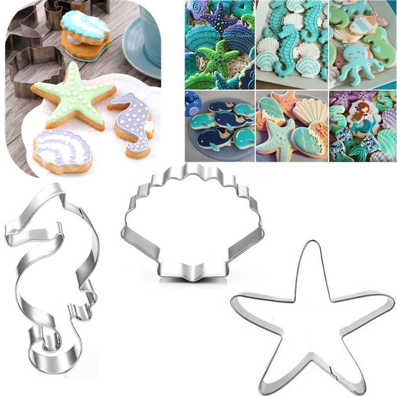 Ocean series seahorse, starfish, seashell, shell baking mold, fondant biscuit mold, mousse ring vegetable mold