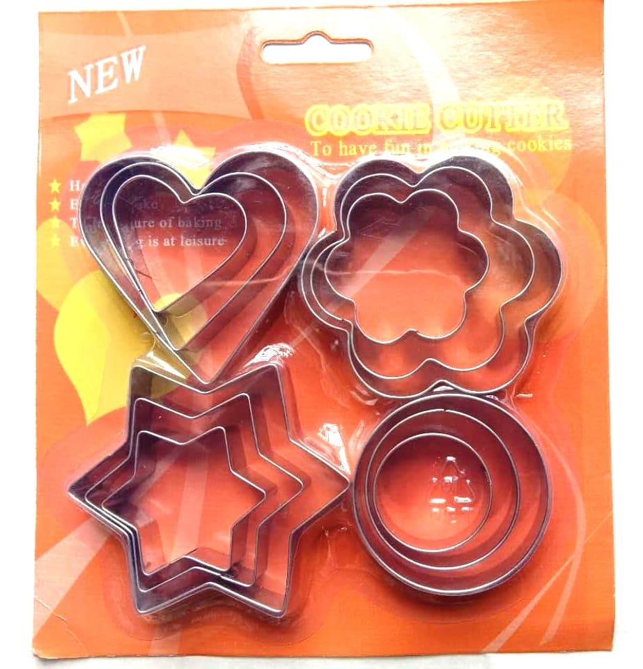 20-piece set 12-piece stainless steel heart-shaped flower-shaped vegetable and fruit cookie cutter molds