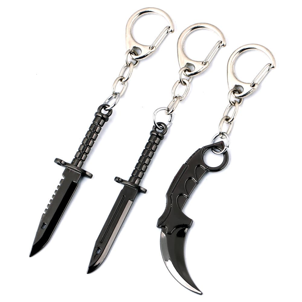 Alloy CS Counter-Strike Karambit Game M9 Knife Keychain Necklace Wholesale Zinc Alloy Geometric Shape Home Decor Metal Crafts