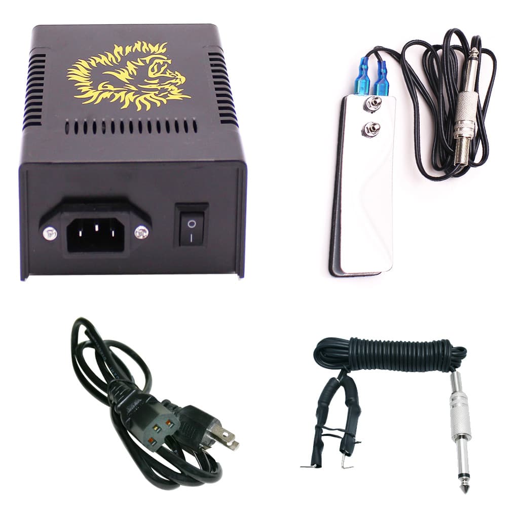Dan Hui Tattoo Lion Head Power Set Tattoo Transformer LCD Display Voltage Stabilizer Pedal Hook Wire Wholesale