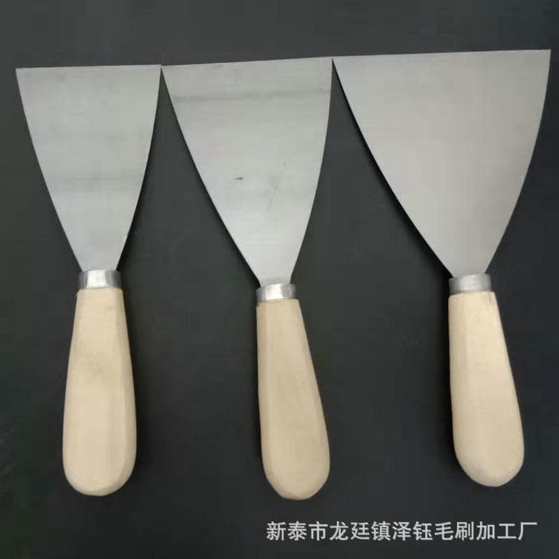 Factory Supply Wooden Handle Putty Knife Set - 1/2/3/4/5 inch Cleaning Scrapers with Round Handle for Mud Application