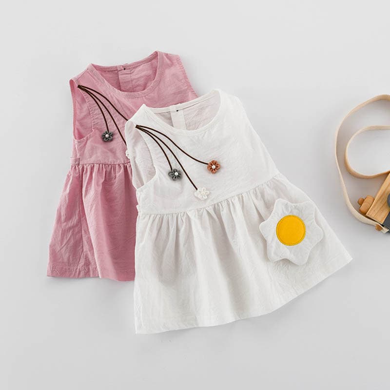 Dropshipping Summer Girls Dress 2025 Baby Sleeveless Children's Clothes New Korean Style Children's Princess Dress