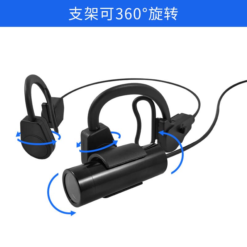 8 million autofocus USB head-mounted binaural camera wearable law enforcement instrument Android phone external OTG