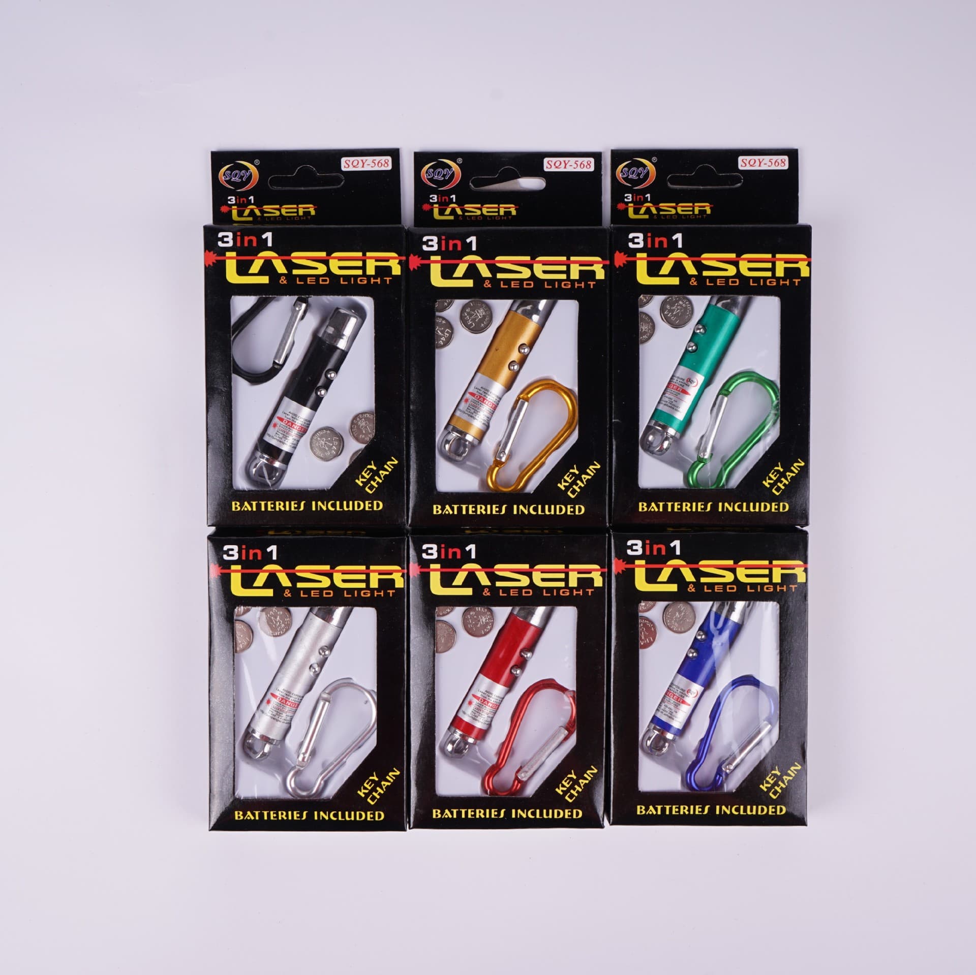 Multifunctional laser pointer, 3-in-1 mini gift, portable LED anti-counterfeiting UV lamp, boxed.