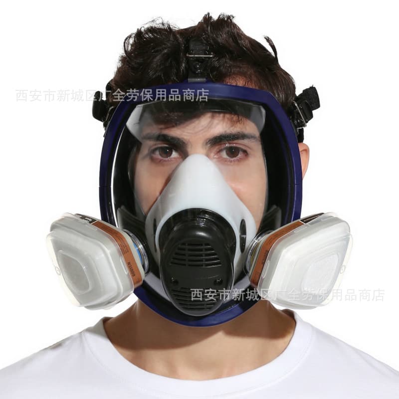 8100 spherical gas mask, silicone full-face mask, suitable for spray painting, chemical spraying, pesticide application, fire protection, and gas repellency.