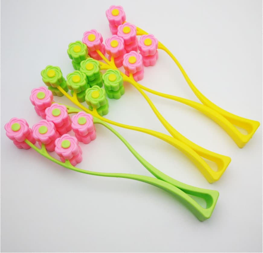 Three-Stage Lifting Face Roller with Rose Design, Facial Massager, Massage Roller Model 4158