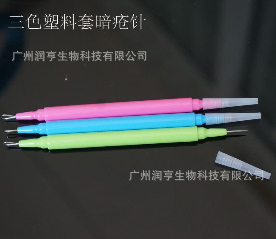 Double-Ended Pimple Extractor Eco-Friendly Plastic Stainless Steel Blackhead Remover Portable Acne Needle Tool