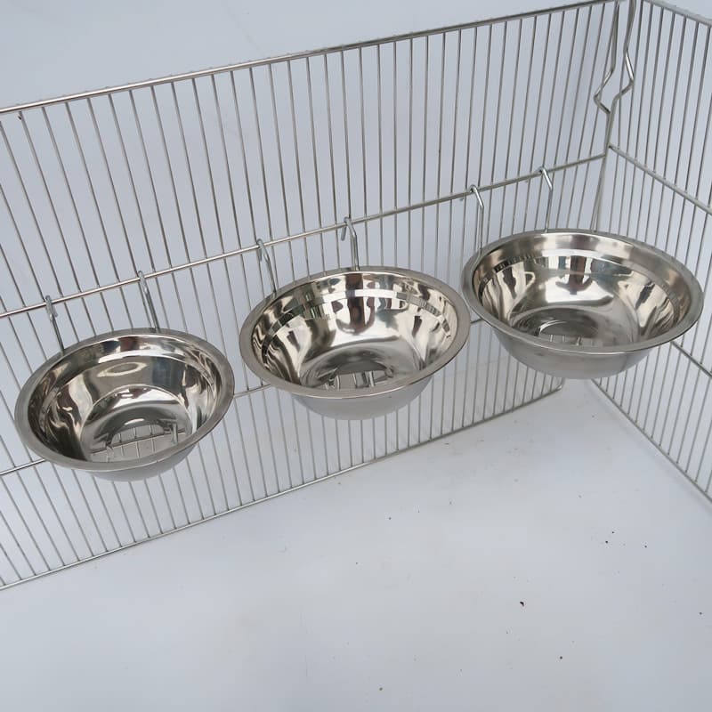 Stainless steel parrot food box, water pitcher, water basin, water cup, food bowl, food cup, trough, special for birds, anti-bite