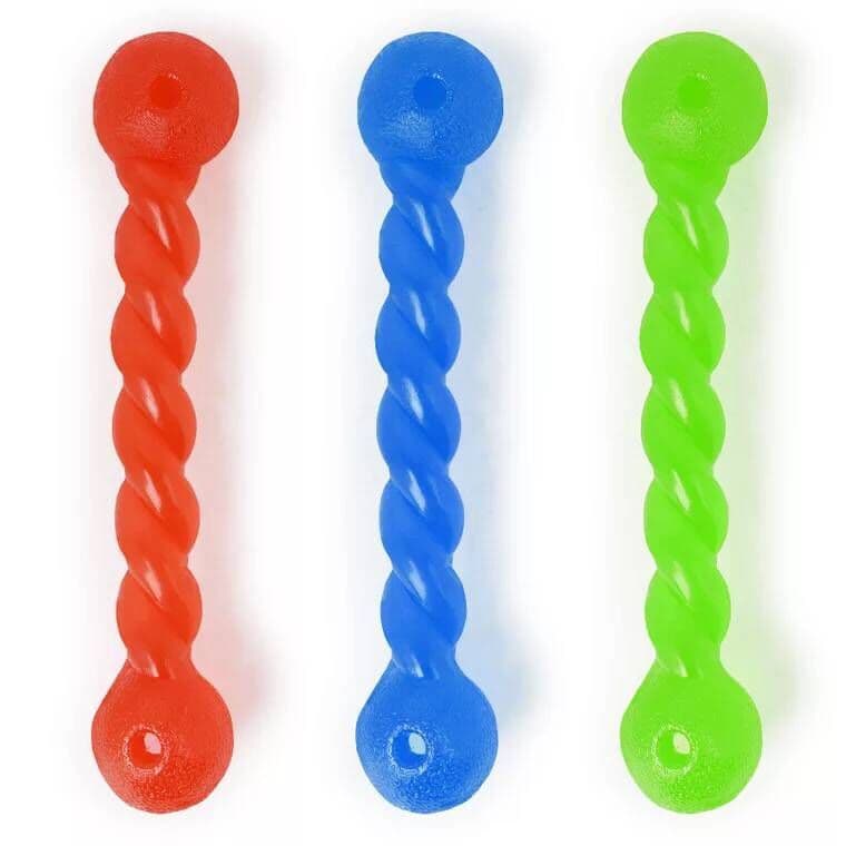 Dog Chew Twisting Stick Pet Dog Chew Resistant Toy Teething Stick for Large Dogs and Puppies Rubber Stick Toy