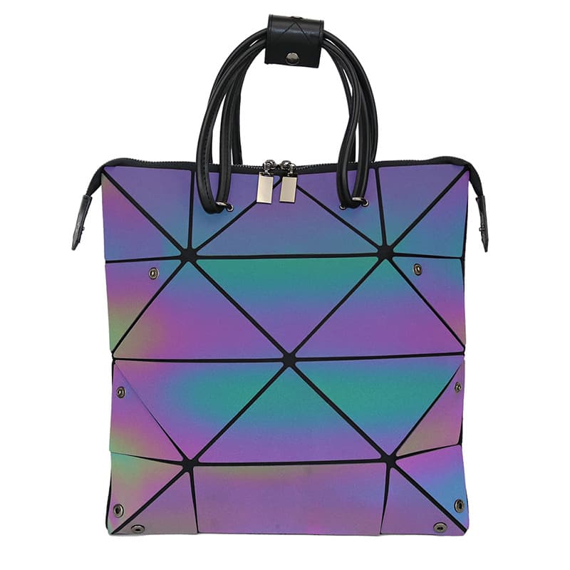 Cross-border New Fantasy Women's Crossbody Bag Geometric Rhomboid Bag Folding Distorted Luminous Hand-held Shoulder Bag