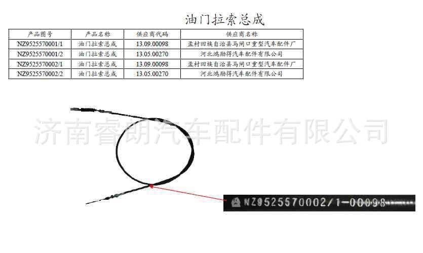 Production and Wholesale of Sinotruk Steyr Howo Haoyun Parts NZ9525570001 Throttle Cable