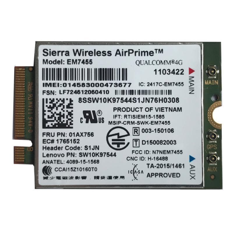 GOBI6000 EM7455 01AX756 L570 A475 P51 P71 T470 X1 4G Module