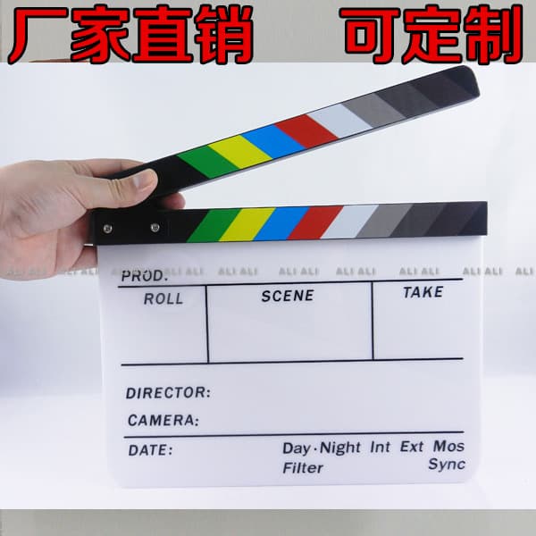 Acrylic Movie Clapperboard Slate Clapper Color Slate English YX-10C