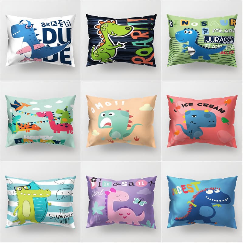 Cartoon Dinosaur Pillow Cover Cute Kids Room Cushion Cover Car Sofa Cushion Cover Children's Birthday Gift