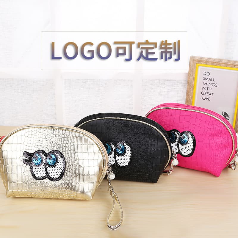 Korean style new cartoon zipper PU cosmetic bag, multi-functional creative storage bag, coin purse, wholesale from the manufacturer.