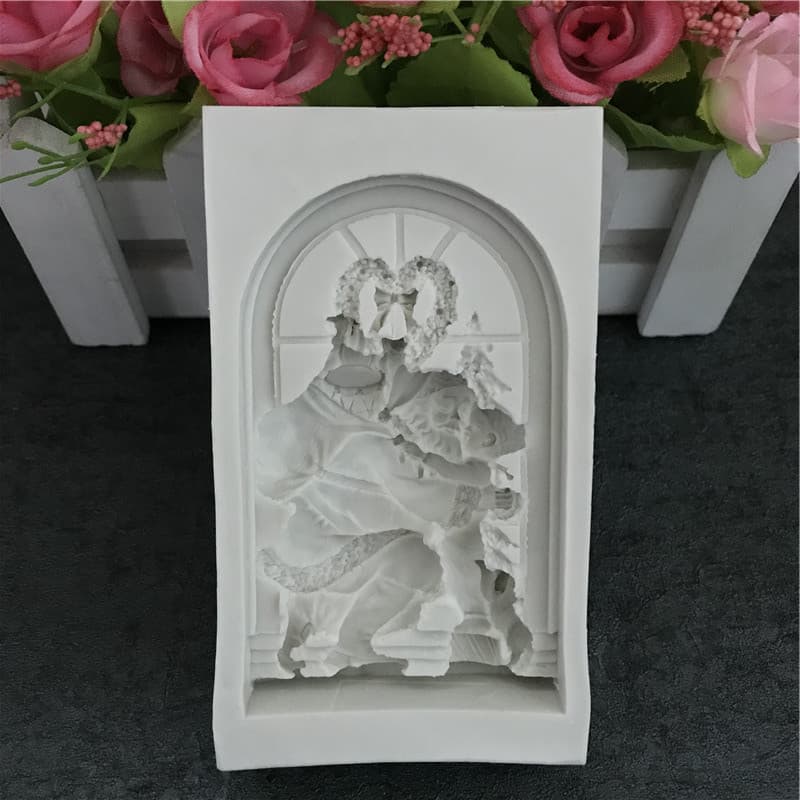 New Baking Tool Santa Pattern Chocolate Mold Fondant Chocolate Cake Decoration Silicone Mold