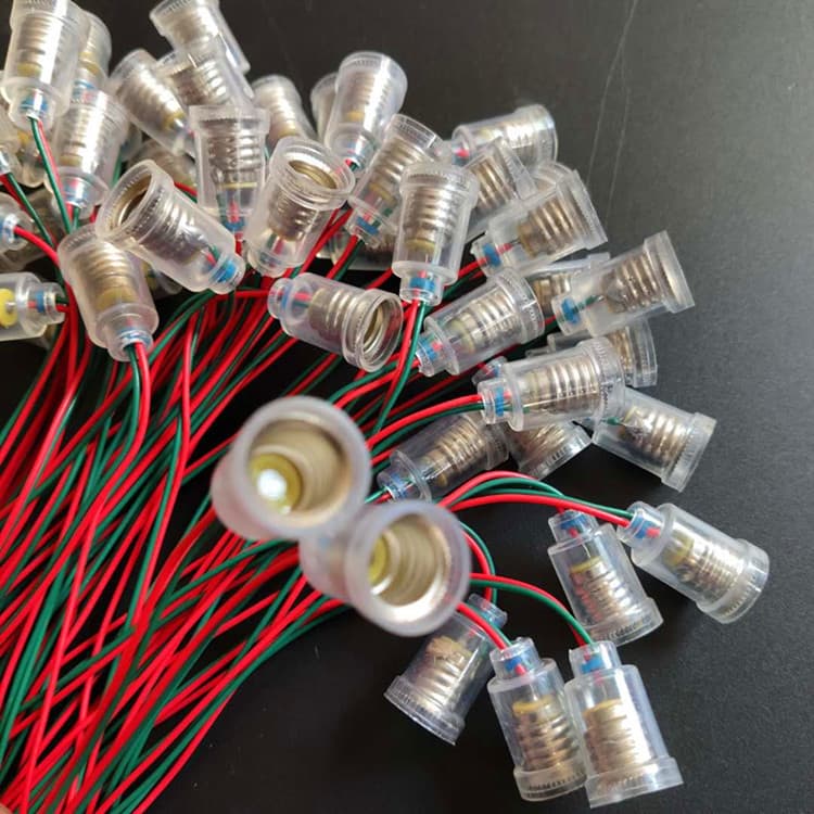 E10 Student Electrical Experiment Screw Socket with Wire, Lamp Base Head Terminal, Instrument Wire DIY Socket