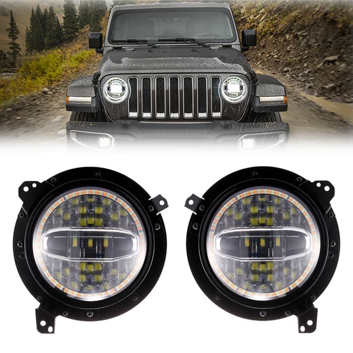 Compatible with 9-inch JL Wrangler Bracket Headlight Integrated 2018 JEEP Wrangler JL Headlight LED Car Light