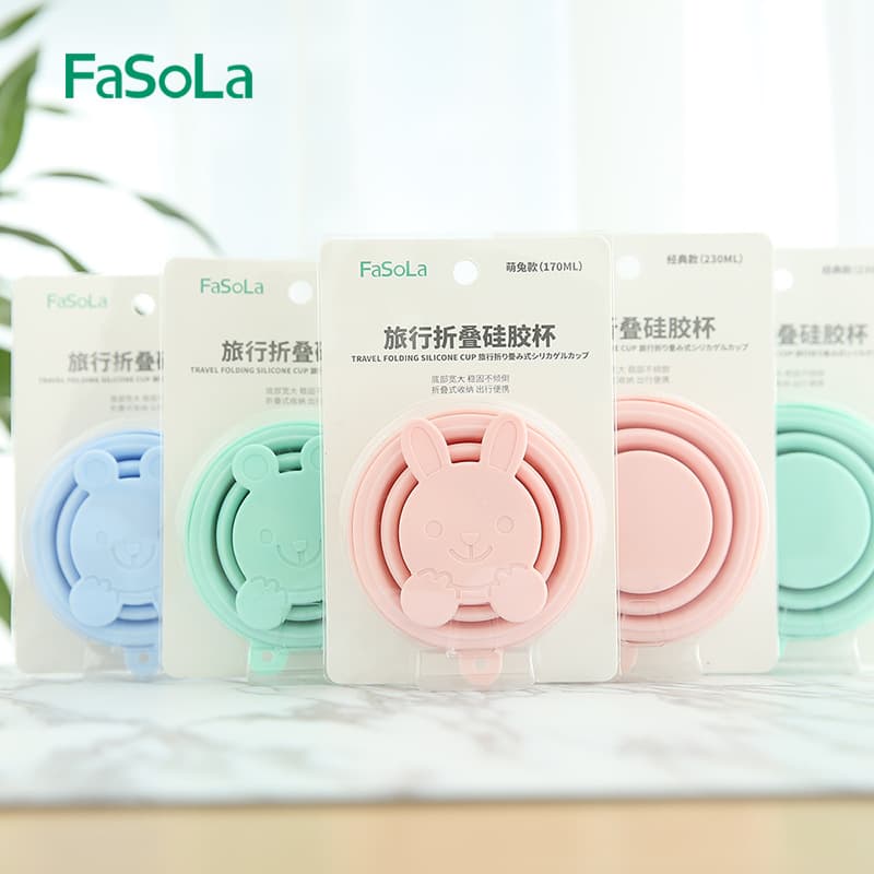 FaSoLa Foldable Silicone Cup, Telescoping Compressible Cup, Washing Cup, Cute Drinking Cup, Portable Outdoor Travel